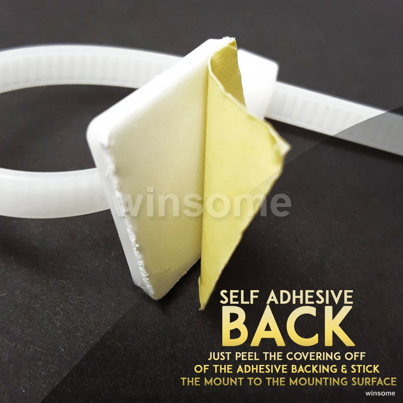 Pack of 40 Self Adhesive Cable Wire Square Tie Mounts Cord Clips Sticky