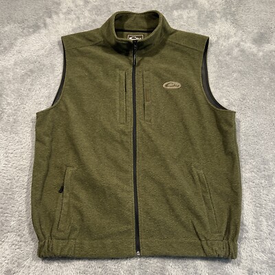 Drake Waterfowl Vest Men s Size 2X Magnattach Green Full Zip Fleece Hunting