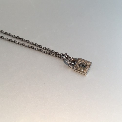 Pre-owned Adornia Mini Lock Diamon Necklace