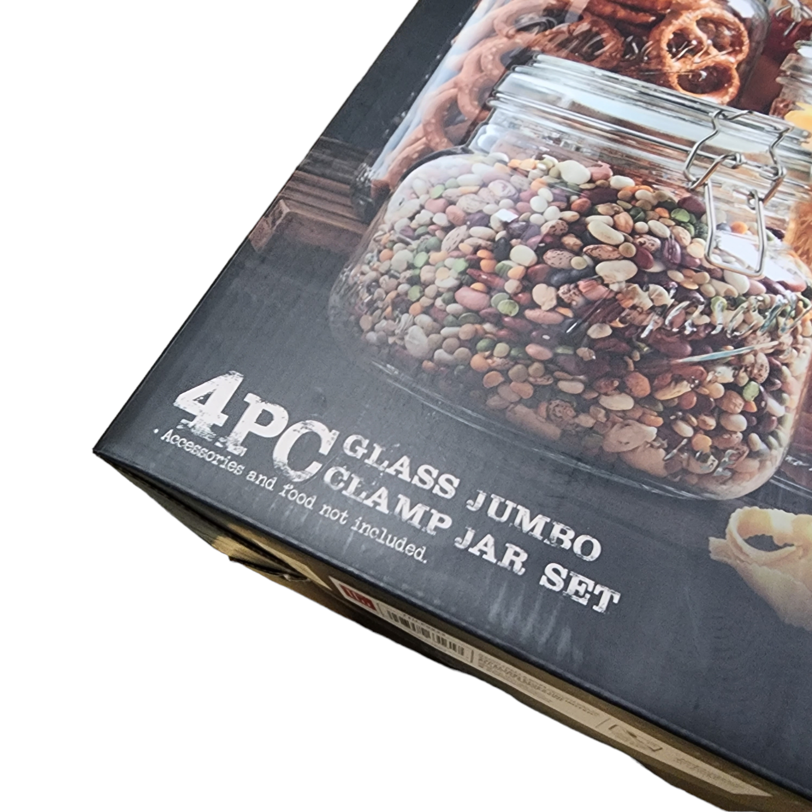 Mason Jar Kitchen Canister Set 4 Pc Jumbo Glass Jars Kitchen Storage Clamp Lid