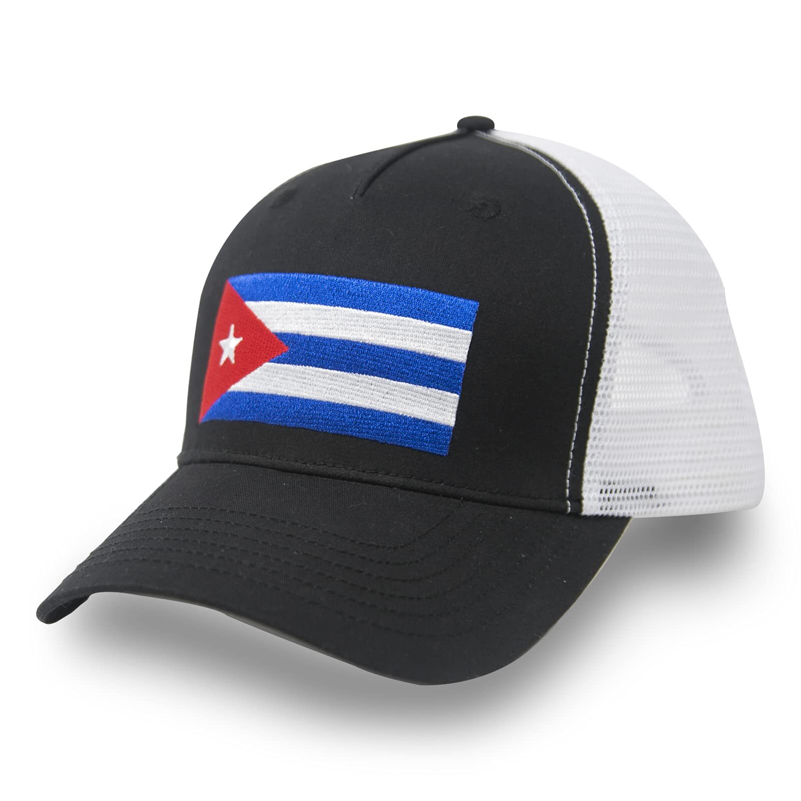 Cuba Flag Baseball Snapback Hat - Hat Mesh Back