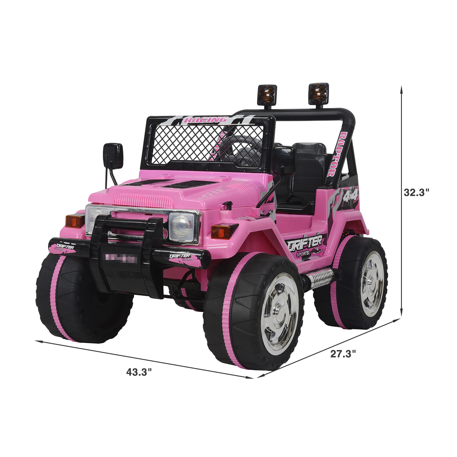 pink 12v ride on jeep