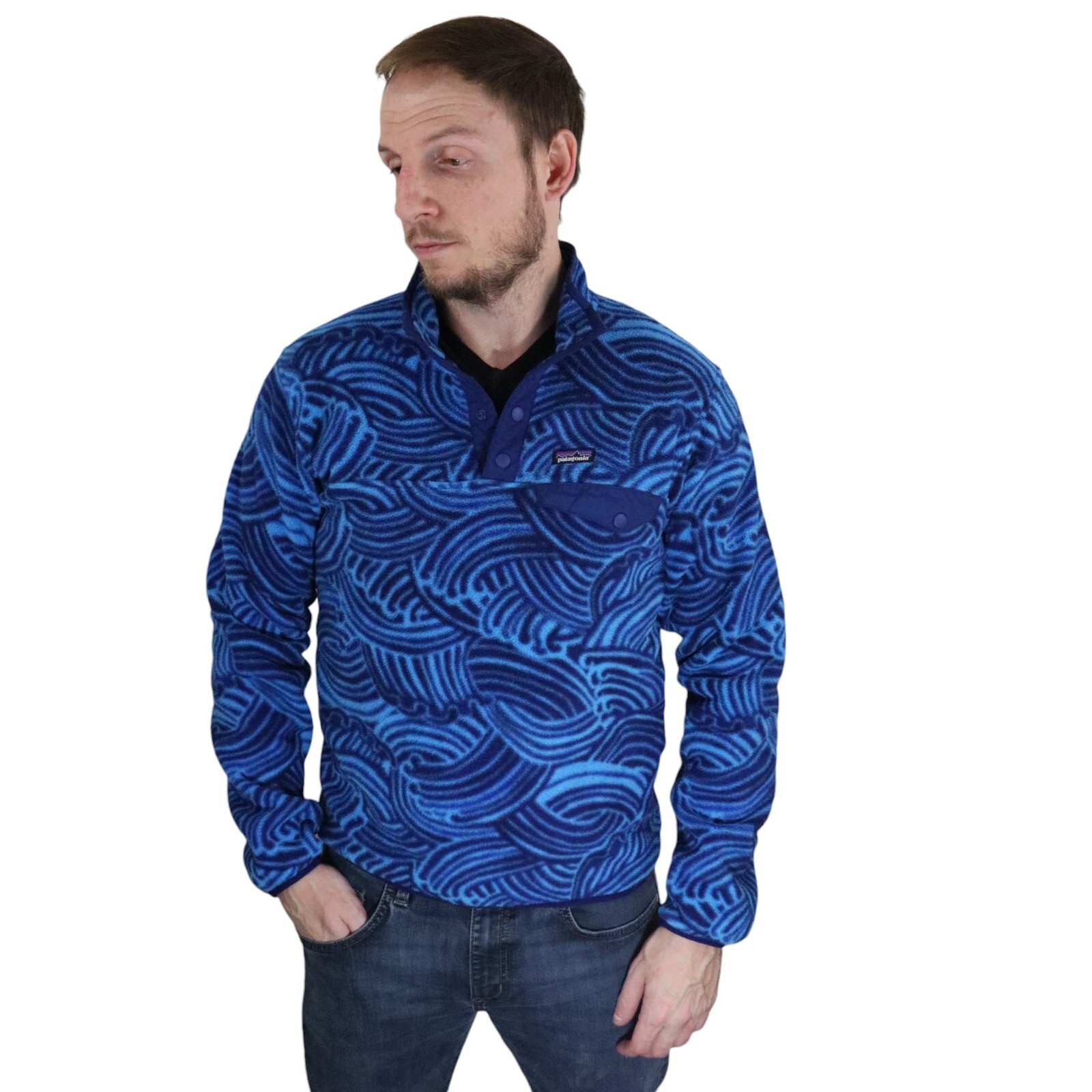 Patagonia Waves Snap-T Synchilla Fleece Pullover Jacket Patagonia Waves Snap-T Synchilla Fleece Pullover Jacket