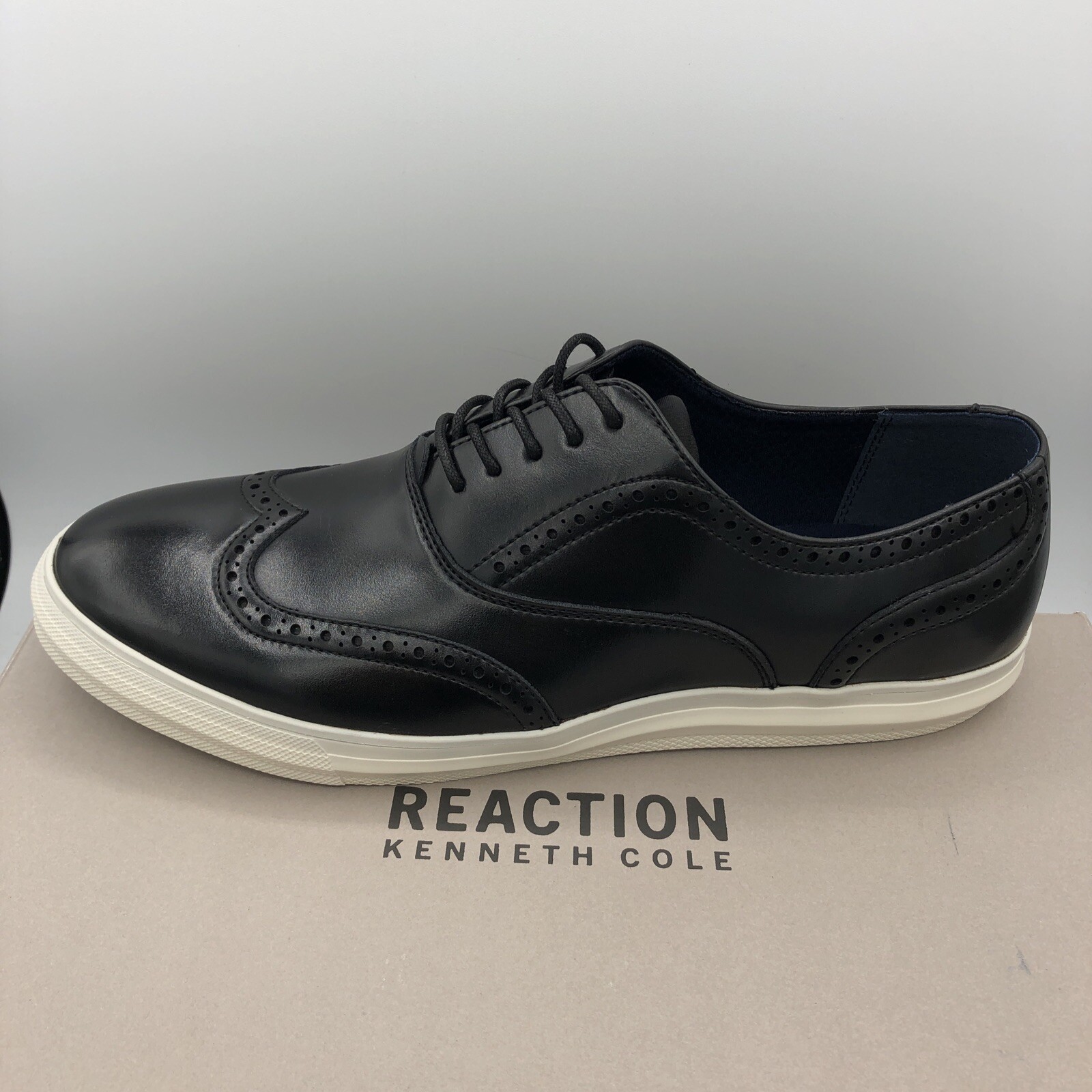 Kenneth Cole Reem Lace Up Men’s Oxford Black Shoes Size 8.5 M Kenneth Cole Reaction M Oxford Dress Shoes for Men for sale  main image 3