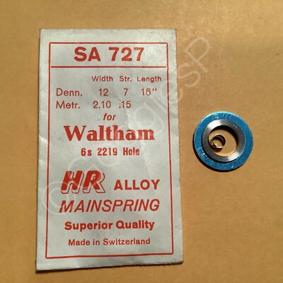 NOS Mainsprings for Waltham Watches 6s to 12s - Select A Style/Size