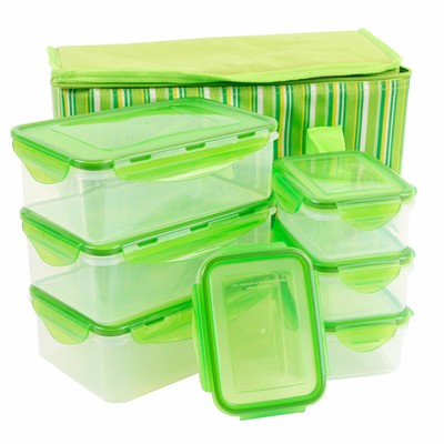 Kühltaschen Frischhaltedosen Set Picknick 15tlg mit Klickverschuß-Dosen