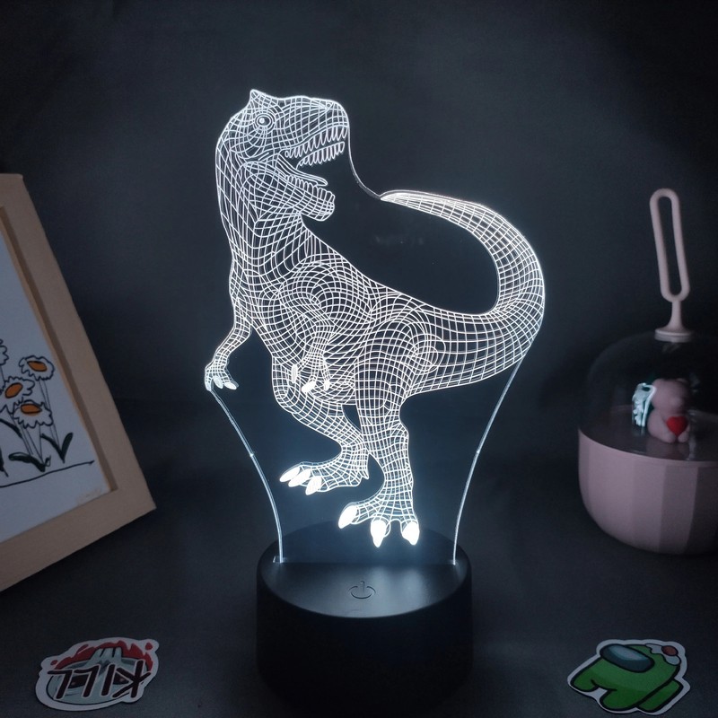 Animal Dinosaur Tyrannosaurus 3D LED Neon Lamps RGB Night Lights Birthday Gift f