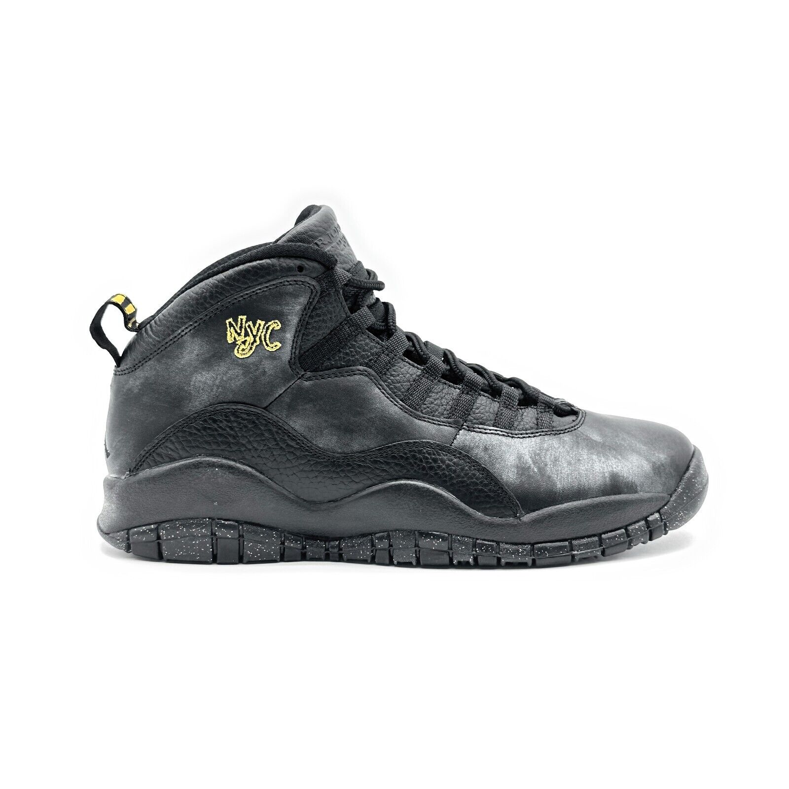Pre-owned Nike 310805-012  Air Jordan 10 Retro Nyc York City Black Metallic Gold Grey In Gray