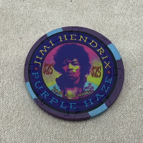 ハードロックカジノ25ドルチップ　　Jimi Hendrix DEFUNCT Hard Rock Hotel VEGAS $25 CASINO CHIP Jimi Hendrix
