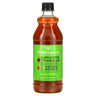 Raw Apple Cider Vinegar with Monofloral, Manuka Honey, 25 fl oz (750 ml)