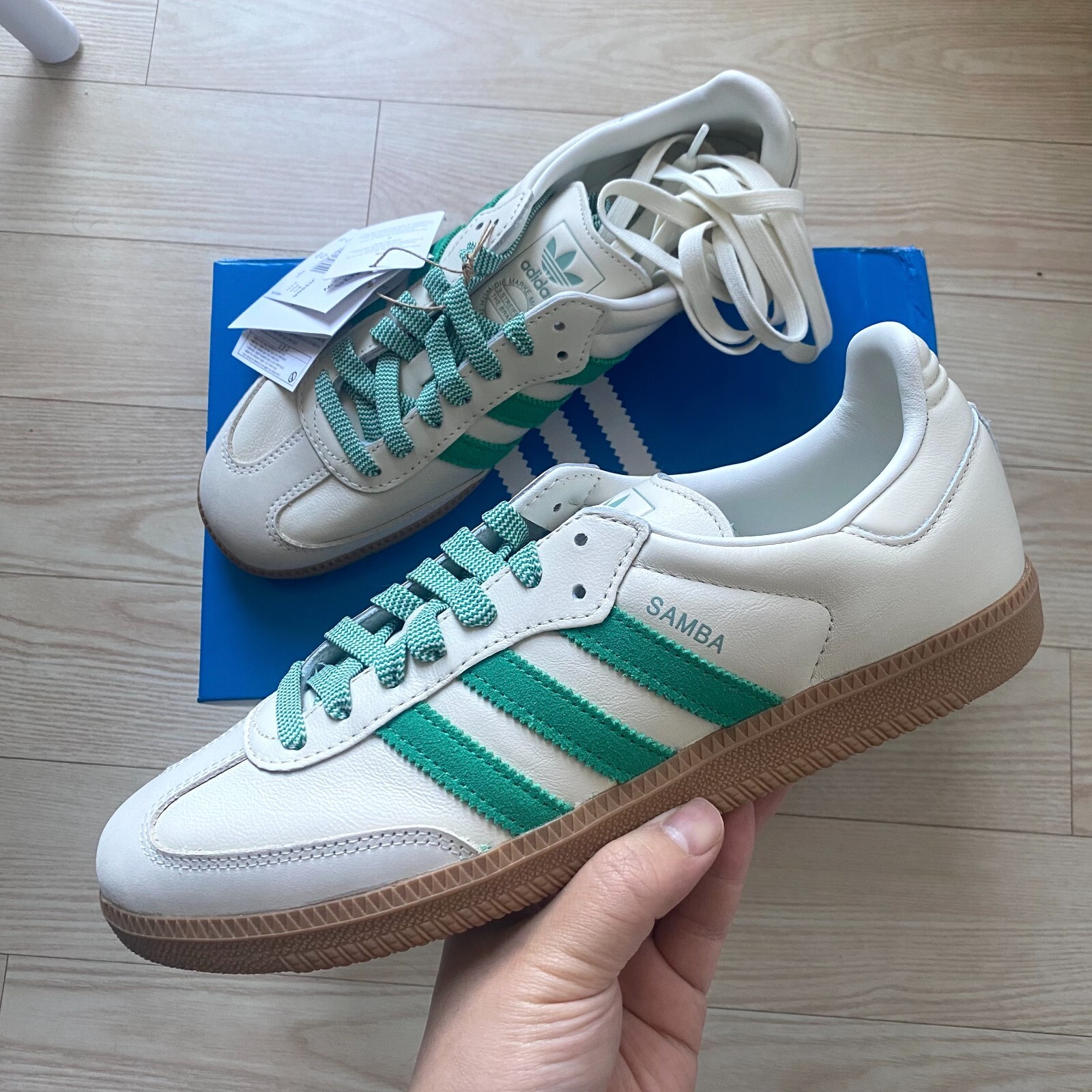 235mm 1足 お買い得(W)Adidas Samba OG Off White Court Green Adidas Samba OG 