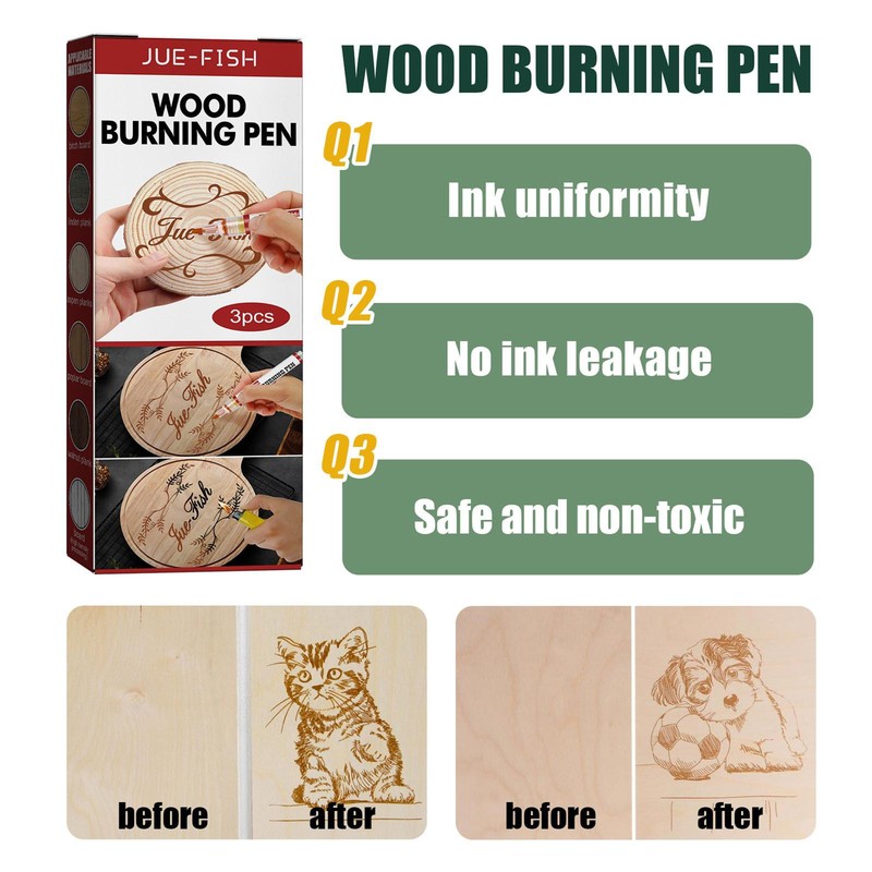 Wood Burning Pen Scorch Burned Marker Pyrography Pens for DIY Projects Fine Tip