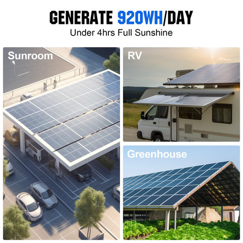 ECO-WORTHY Bifacial 100W Watt Solar Panel 2Pack (200W) Mono 12V/24V for Sunshed