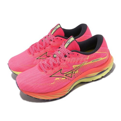 Женские шоссейные кроссовки Mizuno Wave Rider 27 Super Wide Pink Yellow J1GD2306-24