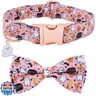 Faygarsle Bow Tie Halloween Fall Dog Collar for Small Medium Large Dogs Fashionable Cute Collar for Male Female Dogs Pink Cotton Dog Collar with Metal Buckle Spectre Pumpkin Pattern M
