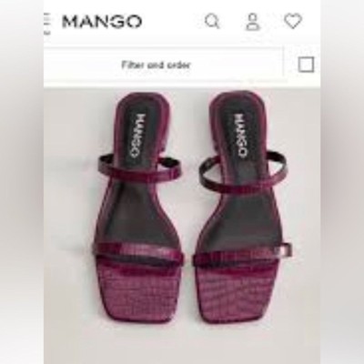 MANGO croc effect strappy sandal
