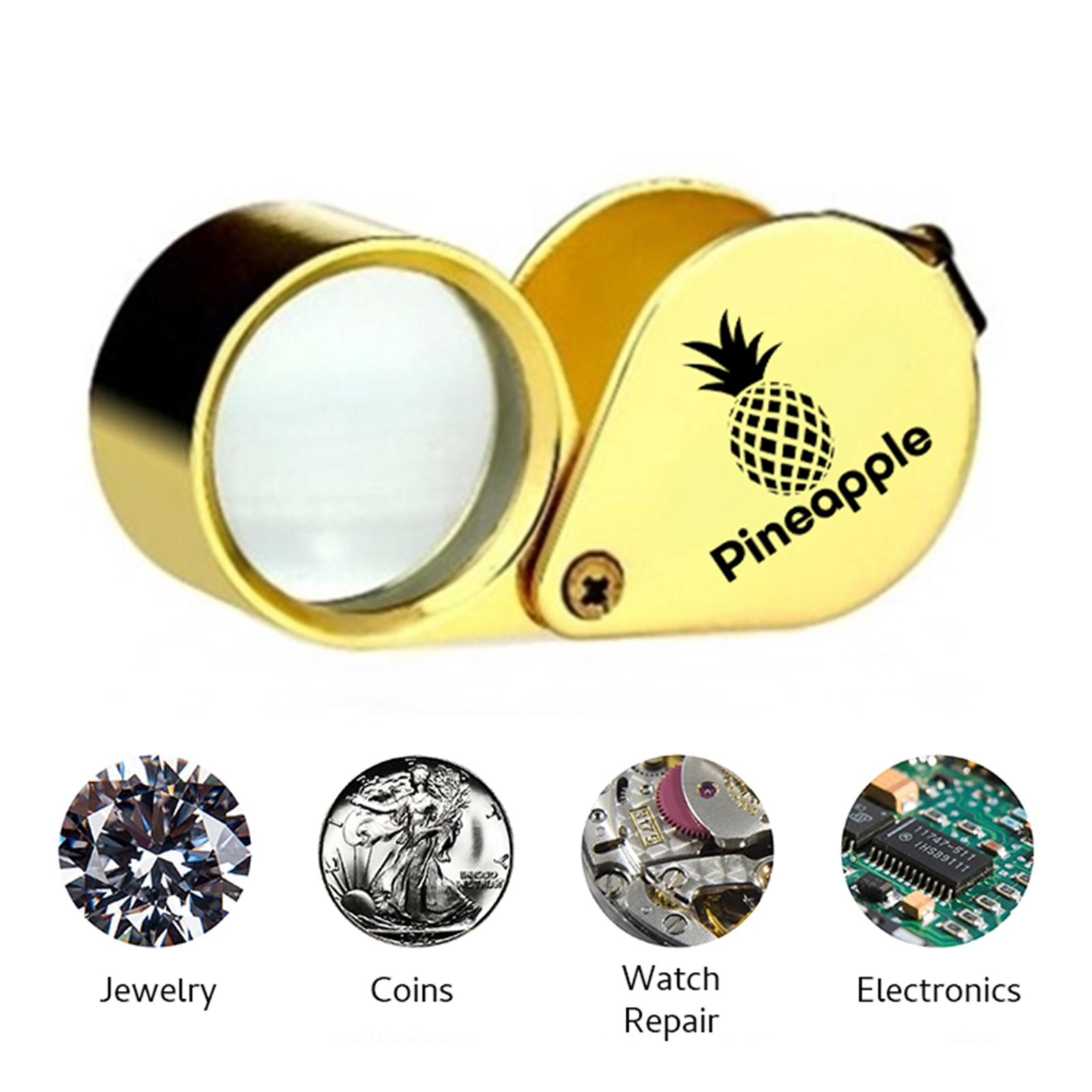 (2) Jeweler's Loupe 30X Magnifier Loop Jewelry Magnifying Glass Pocket Coins Eye