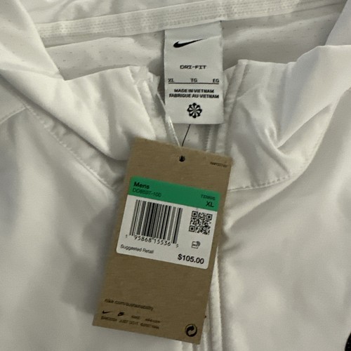 NWT! Nike NikeCourt Dri-FIT Rafael Nadal Tennis Jacket White DD8537-100 Size XL
