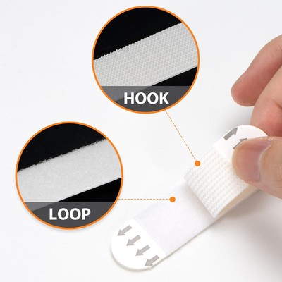 24 Pairs Picture Hanging Strips Removable Hook and Loop Tape Adhesive Strip