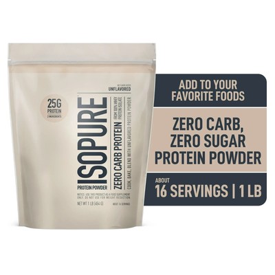 Unflavored Protein, Whey Isolate, Zero Carb & Keto Friendly, 16 Servings