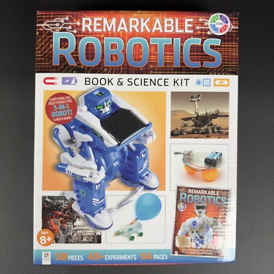Remarkable Robotics Book & Science Kit 3 in 1 Robot 58 Pieces , 45+ Experiments