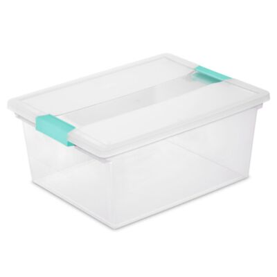 Sterilite Deep Clip Box, Stackable Small Storage Bin with Latching Lid, Plast...