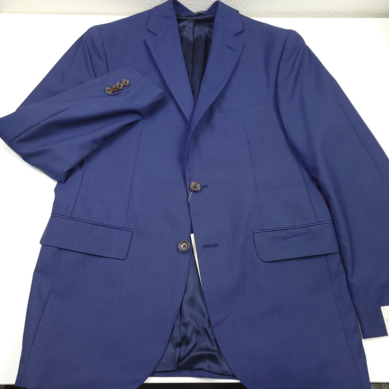 Pre-owned Jack Victor Napoli Ct Wool Suit Jacket Blazer In Blue Mens Size 38r