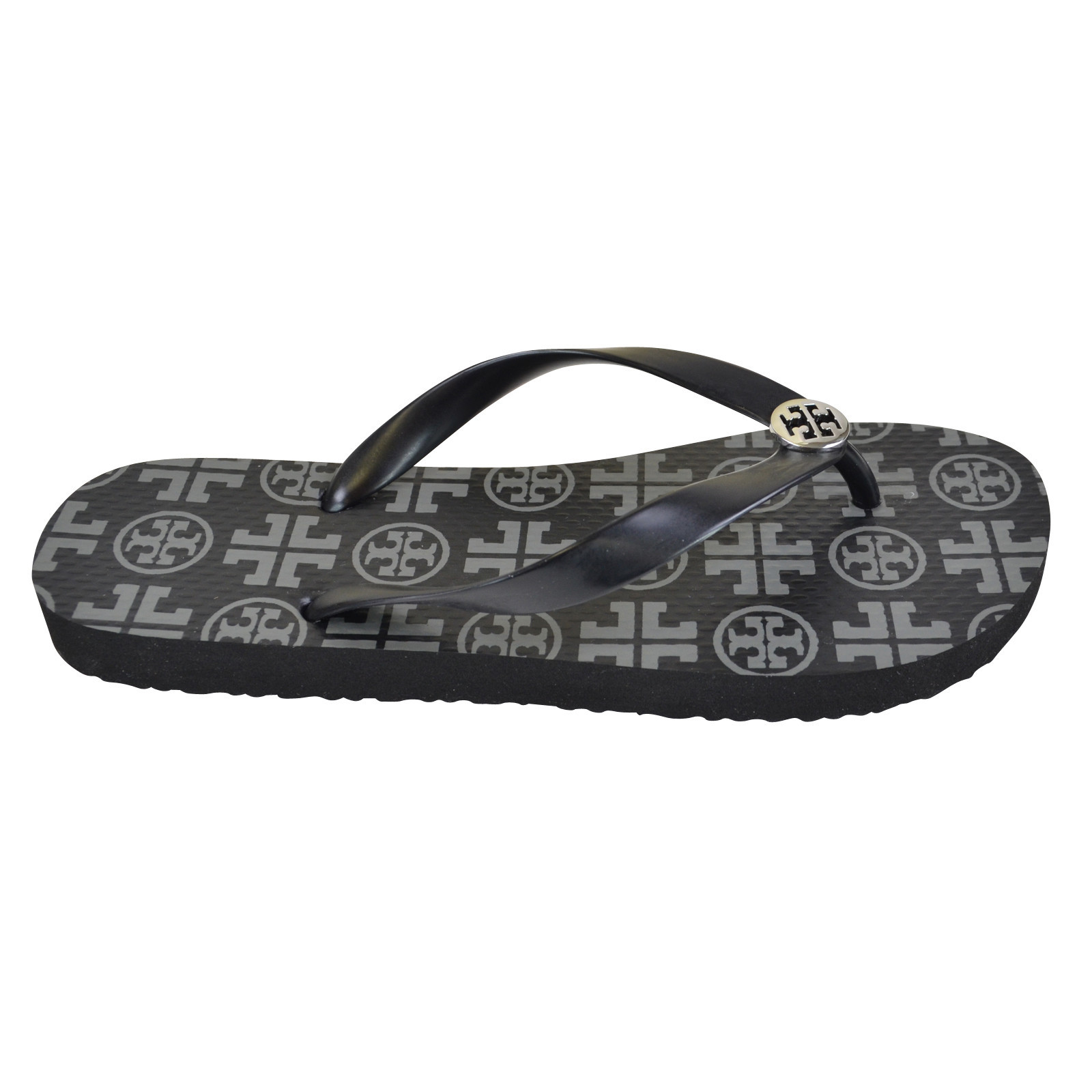 tory burch black rubber flip flops