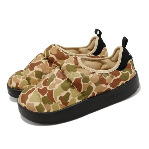 

adidas Originals Puffylette Camo Beige Black Мужские сандалии унисекс Тапочки HP9076, Бежевый, Puffylette
