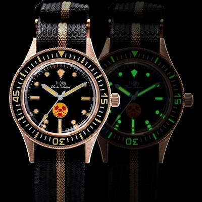 THORN Fathoms Fifty Cusn8 Bronze NH35A Automatikuhr Taucher 200M Keine Strahlung