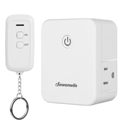 DEWENWILS Wireless Remote Control Electrical Outlet Switch 2 Side Outlets