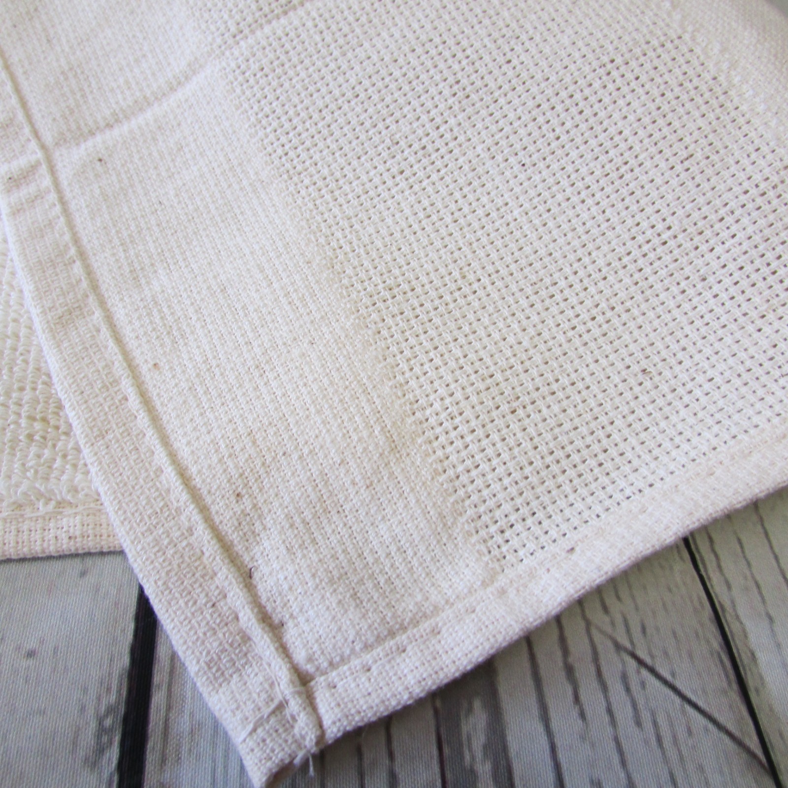 Lot of 5 Beige Ecru Cross Stitch Hand Towels 25