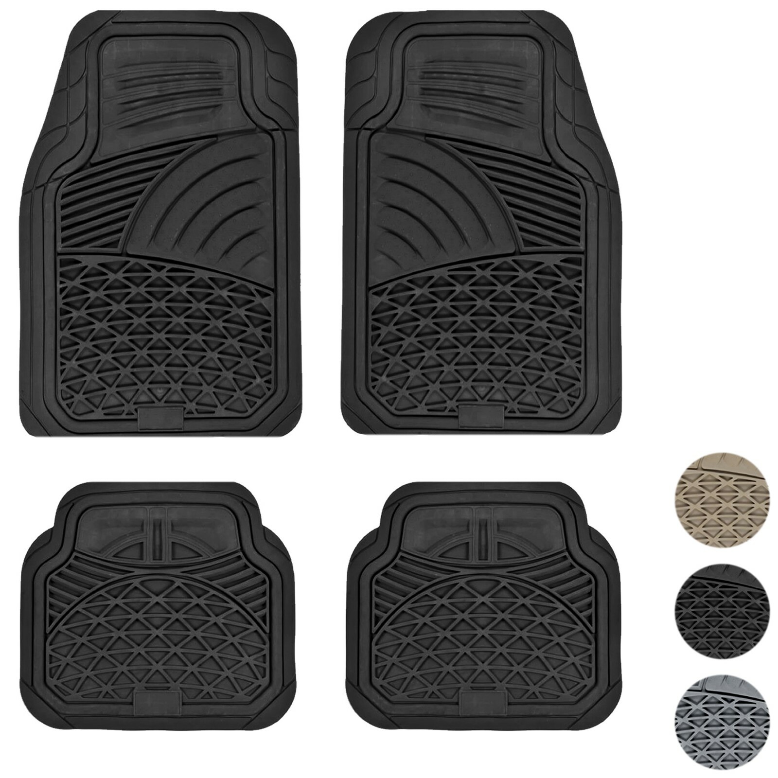 New 4pc Ultra Heavy Duty All Weather Van Rubber Floor Mats Liner
