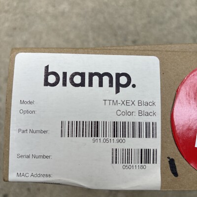 BIAMP PARLÉ TTM-XEX BLACK CONFERENCE MICROPHONE | 911.0511.900 | BLACK | NEW
