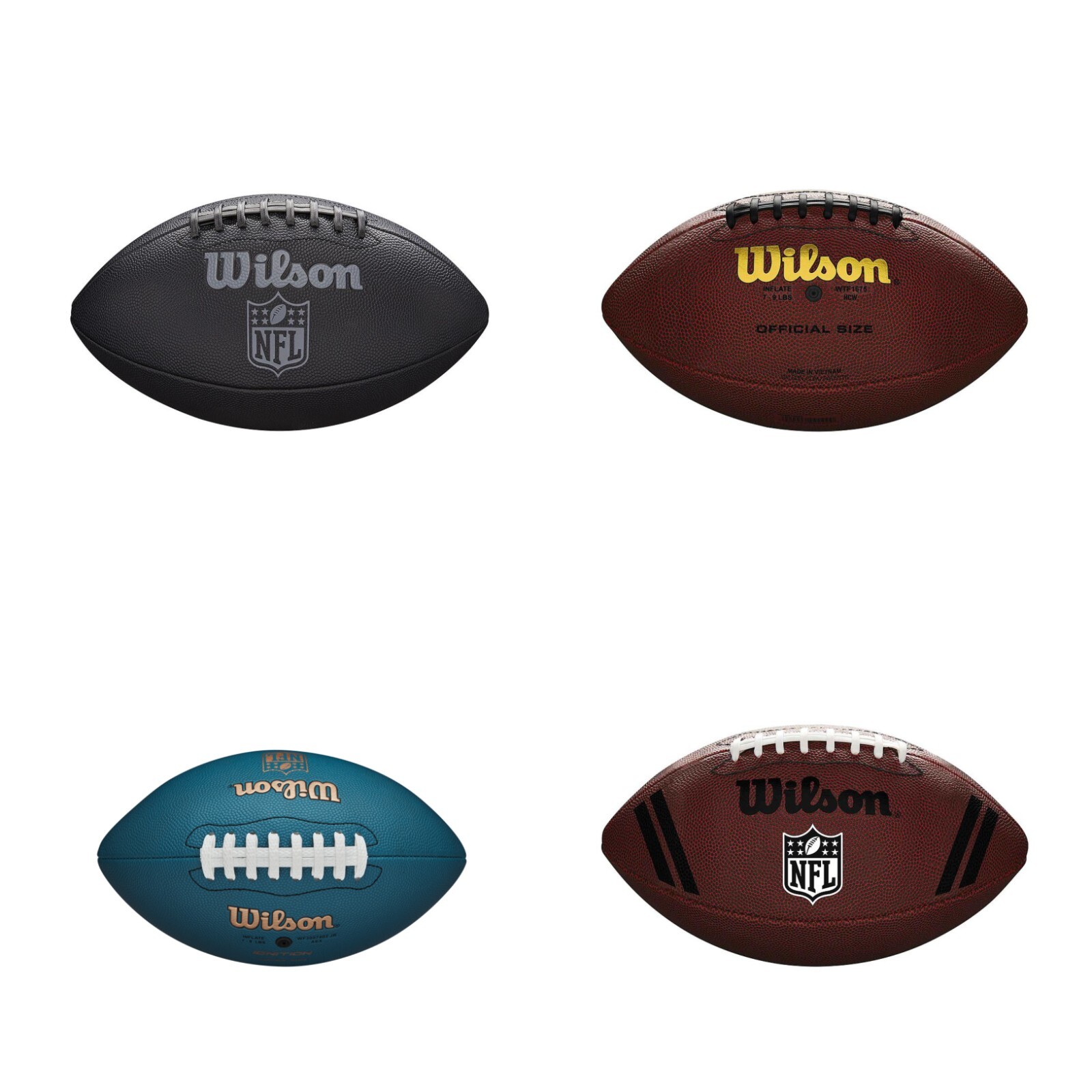 AMERICAN FOOTBALL - WILSON NFL BALLS - FULL SIZE JUNIOR SIZE AMERICAN FOOTBALL - WILSON NFL BALLS - FULL SIZE JUNIOR SIZE