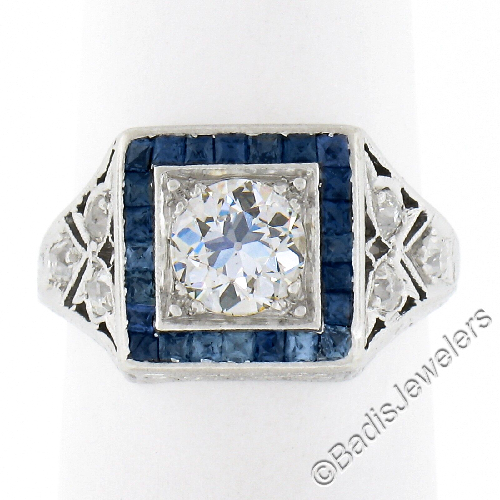Antique Art Deco Platinum 1.42ctw European Diamond
