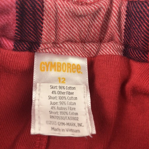 Gymboree Pink Plaid Adjustable Waist Skirt Skort Girls Size 12