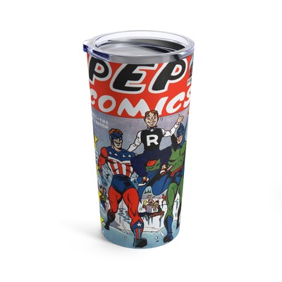 Comics Tumbler 20oz - Retro Pep Comics Cover Design, Drinkware, Coffee Cup,