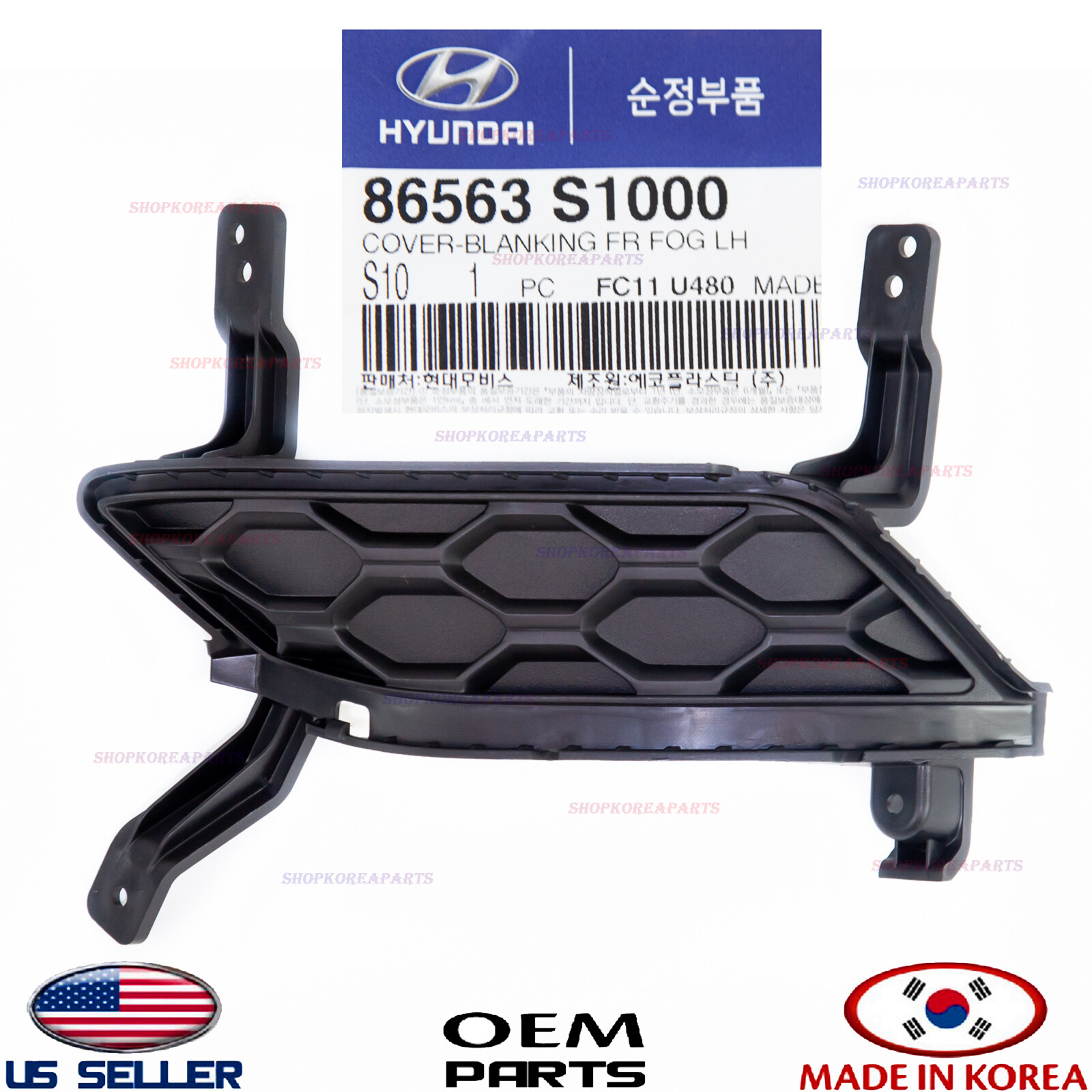 Genuine Cover Front Bumper Blanking Fog LEFT Driver Side OEM