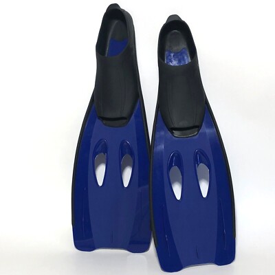 New Swimming Slip-On Fins/Flippers Adult Black/Blue - Size XL 44-45 - Comfort