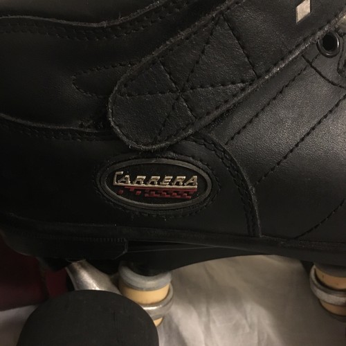 Riedell Carrera Black Speed Roller Skates Size 7 105B Boots Style #2 Mixed Wheel