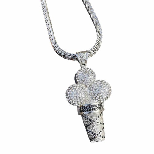 Collana premium rich cream New ③ NIV'S BLING | Iced Lab Diamond Chain Necklace 3 Row Cubic