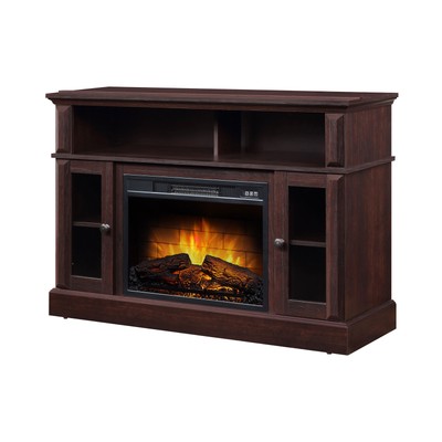 Electric Wooden Fireplace TV Stand Console for Tvs up to 50&Prime; with Remote Cherry