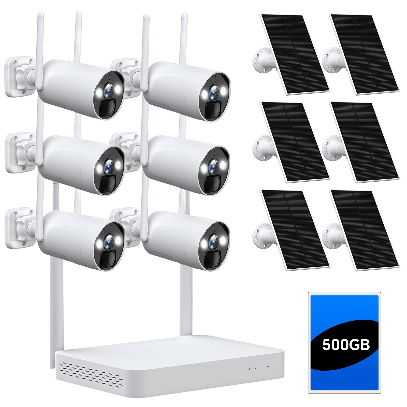 Wire-Free Wireless Solar Powered Security Camera System 4MP Color Night Vision