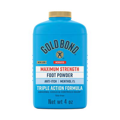 Gold Bond Maximum Strength Medicated Foot Powder Triple Action Relief 4 Ounce