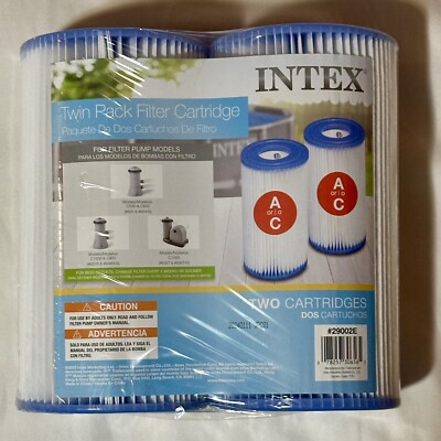Intex Easy Set Swimming Pool Type A or C Filter Replacement Cartridges 2-Pack 
