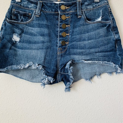 ★ GLOWNY★ BUTTON FLY MINI SHORTS NAVY 23B0013NA BUTTON FLY MINI SHORTS (NAVY) - GLOWNY