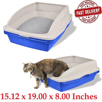 Large Sifting Cat Litter Box Pan Self Clean Slotted Kitty Tray Extra Hooded New