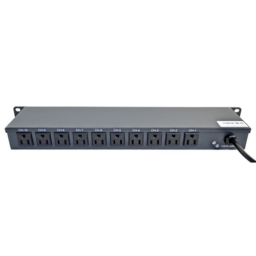 10 Outlets 15A 125V Power Strip 19" 1U Rack Mount PDU Surge Protector and Switch