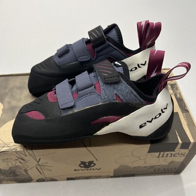 Evolv Shaman LV Climbing Shoes, New, Beet Red/Slate Sz US Men 6.5 / Women 7.5